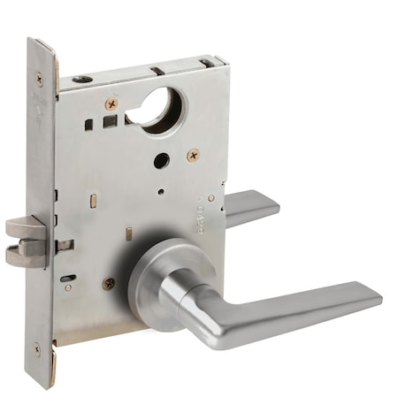 Schlage Grade 1 Passage Latch Mortise Lock, 05 Lever, A Rose, Satin Stainless Steel Finish, Field Reversible L9010 05A 630